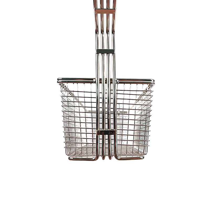 Zhaosheng Hardware - Cesta rectangular para freír, cesta comercial para freír con mango recubierto de negro