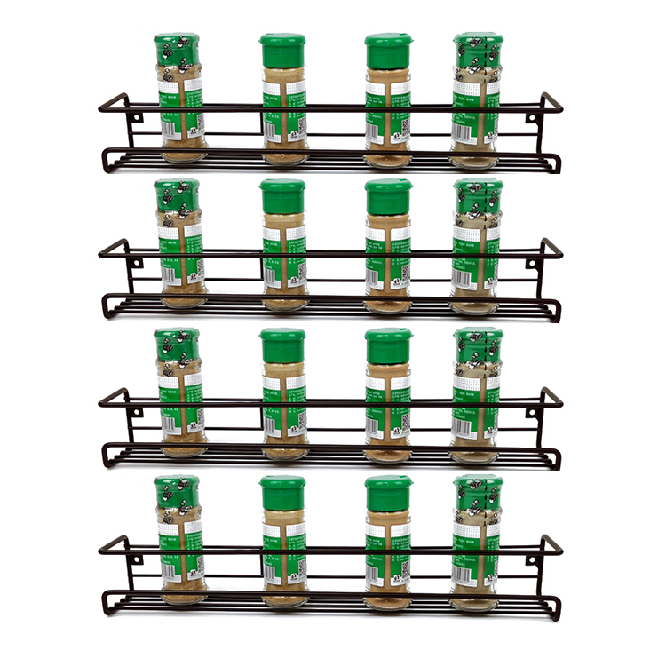 Zhaosheng Hardware - Estante colgante para tarros de especias, soporte para botellas de especias, estante de pared para cocina, especias de acero y metal