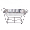 Hardware Zhaosheng - 1/2 Rack de roce de alambre desechable de medio tamaño con sartén de aluminio y cuchara