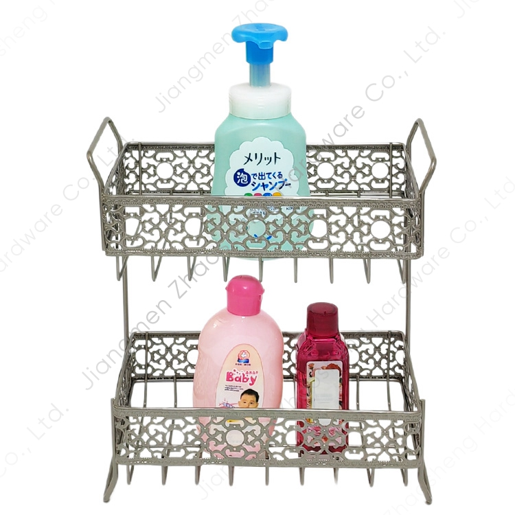 Best Zhaosheng Hardware - Estante de almacenamiento de 2 niveles, organizador de accesorios de ducha para encimera de baño