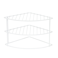 Zhaosheng Hardware - Estante esquinero de alambre de 2 niveles, organizador de mostrador de cocina, estante esquinero para platos
