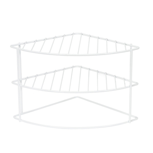 Zhaosheng Hardware - Estante esquinero de alambre de 2 niveles, organizador de mostrador de cocina, estante esquinero para platos