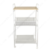 Zhaosheng Hardware - Carro de almacenamiento con ruedas para organización de baño y cocina, de metal, de malla de 3 niveles, con ruedas