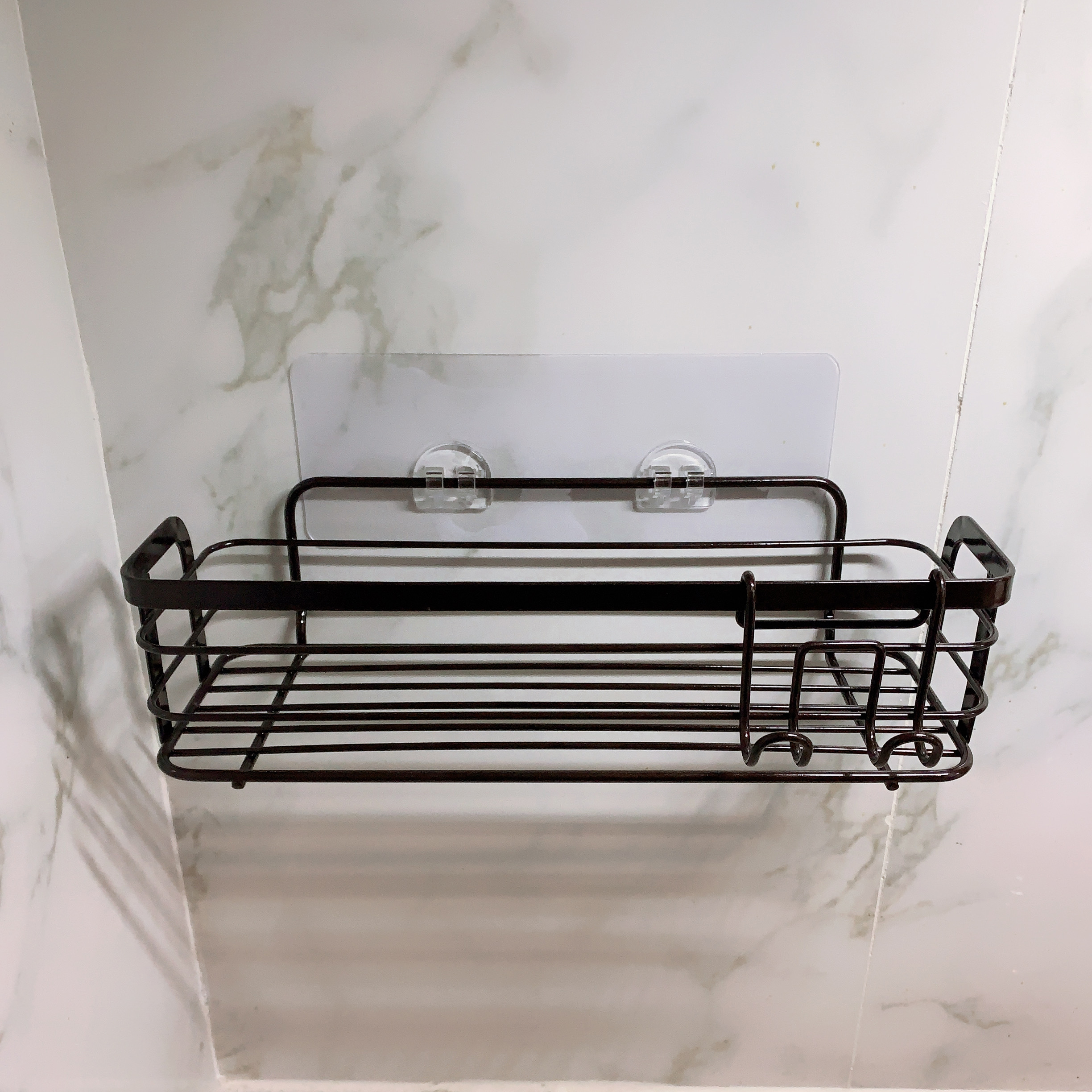 Zhaosheng - Estante de baño sin perforación Estante de baño de Acero Inoxidable Organizador de Almacenamiento de Ducha Negro