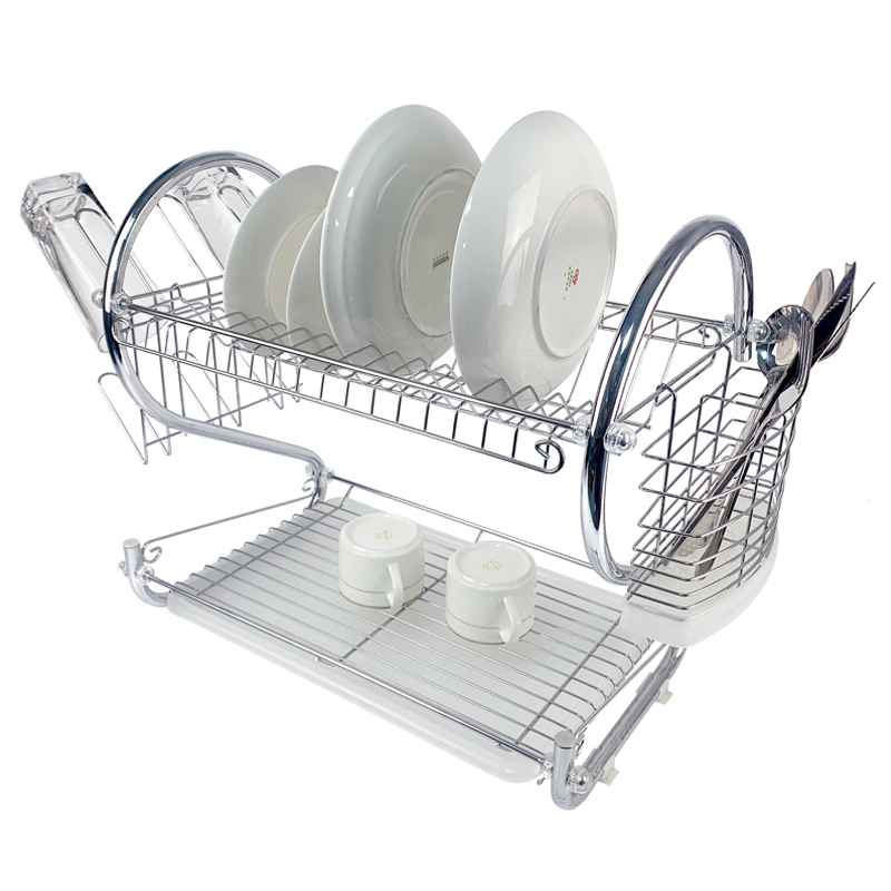 Zhaosheng Hardware - Escurridor de platos de acero inoxidable con 2 niveles