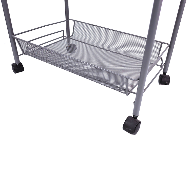 Zhaosheng Hardware - Carro rodante de metal de 3 niveles con ruedas, carro de almacenamiento, carro de malla para lavandería
