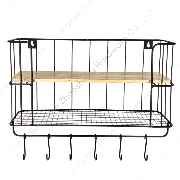 Zhaosheng Hardware - Organizador de suspensión de pared, cesta colgante, puerta, despensa, estante de almacenamiento, estantes flotantes de madera para montaje en pared