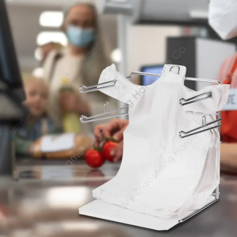 Zhaosheng Hardware - Supermercado Cromo Camiseta Bolsa Rack Dispensador de Bolsas de Compras Comestibles Bolsas de Plástico Titulares