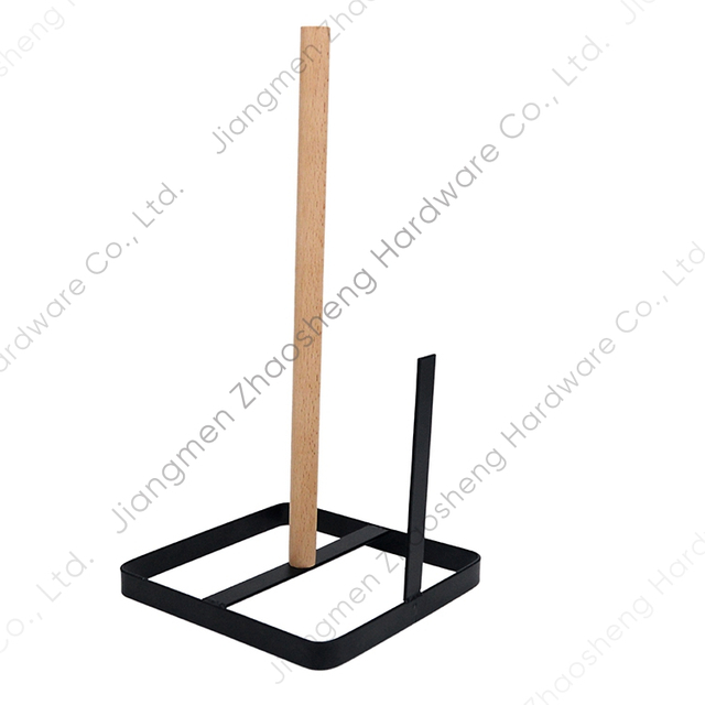 Zhaosheng Hardware - Soporte para toallas de papel de cocina de madera de metal, soporte para rollo de papel de seda para baño, almacenamiento en encimera