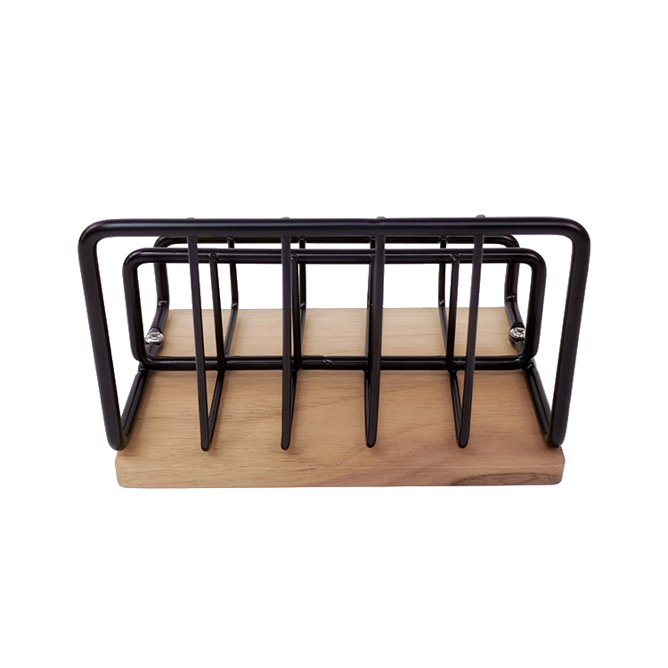 Zhaosheng Hardware - Titular de la tarjeta de visita de escritorio personalizado Organizador de correo Clasificador de cartas Alambre / Base de bambú