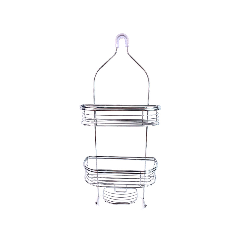 Zhaosheng - Organizador de champú con cabezal de ducha colgante de 2 niveles, sin perforación, almacenamiento de baño, cesta de baño, estante de ducha Caddy