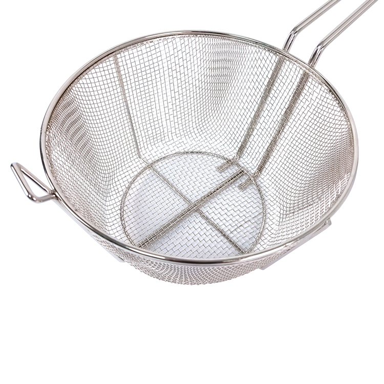 Zhaosheng Hardware - Cesta para freír de malla de alambre de 9,5 pulgadas, cesta redonda para freír, cesta para freír al vapor de acero inoxidable