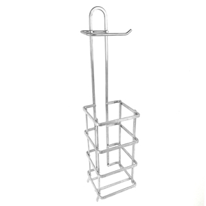 Zhaosheng- Portarrollos de papel higiénico de aluminio, soporte para papel higiénico independiente para baño con almacenamiento