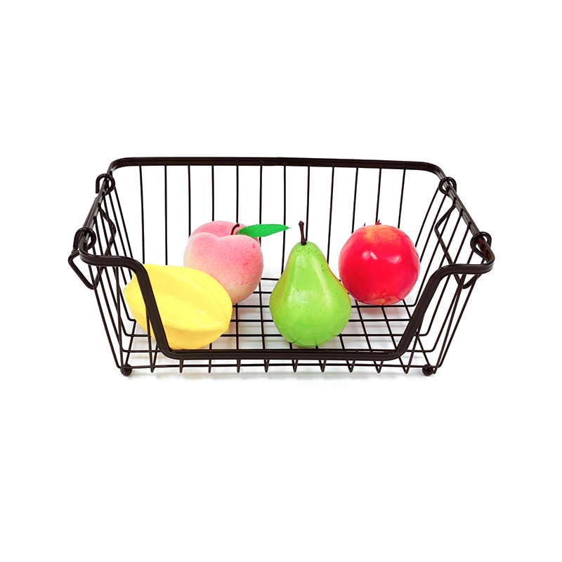 Zhaosheng Hardware - Cesta de despensa de metal apilable para baño, cocina, alimentos, frutas, cesta de almacenamiento de alambre