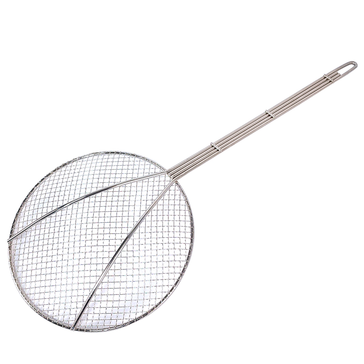 Zhaosheng Hardware - Skimmer de alambre redondo de 9 pulgadas, cuchara para freidora de cocina, skimmer de malla mediana niquelado para cocinar y freír