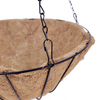 Zhaosheng Hardware - Cesta colgante para plantas al aire libre, color negro, con revestimiento redondo de fibra de coco, cesta colgante de coco