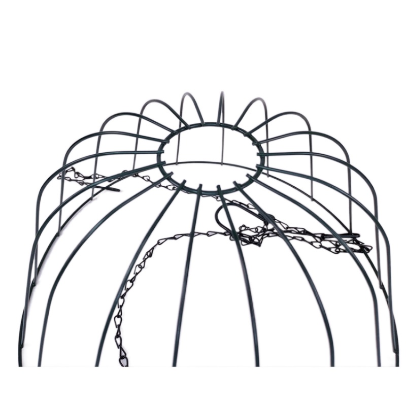 Zhaosheng Hardware - Cesta de flores colgante verde para porche al aire libre, colgador de macetas para el hogar, jardín, cesta colgante de alambre