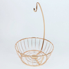 Zhaosheng Hardware - Organizador decorativo de frutas de alambre dorado, estante de hierro, cesta de frutas de metal con soporte para plátanos