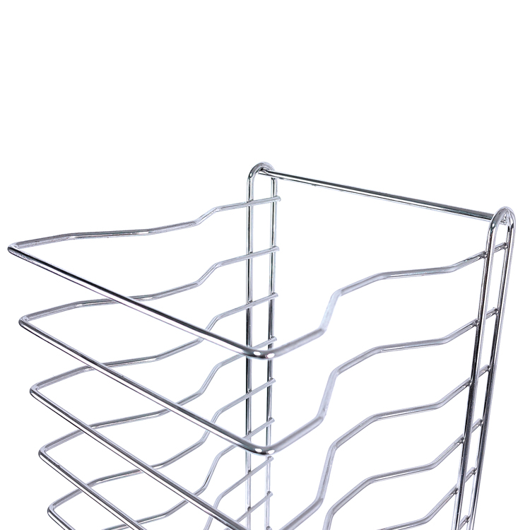 Zhaosheng - Soporte para bandeja de pizza de alambre de metal, de acero cromado, con 15 ranuras