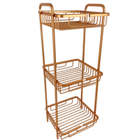 Zhaosheng - Baño Champú Jabón Cosméticos Organizador De Pie Estante De Baño De Aluminio De 3 Niveles