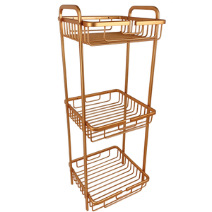 Zhaosheng - Baño Champú Jabón Cosméticos Organizador De Pie Estante De Baño De Aluminio De 3 Niveles