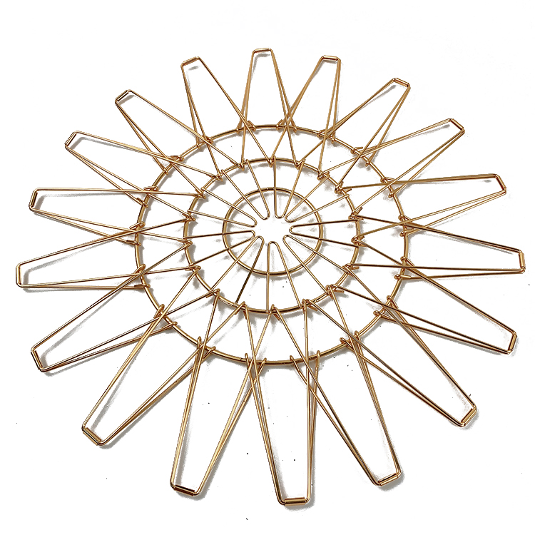 Zhaosheng Hardware - Cesta de frutas plegable decorativa, organizador de pan, cesta de alambre de metal para cocina