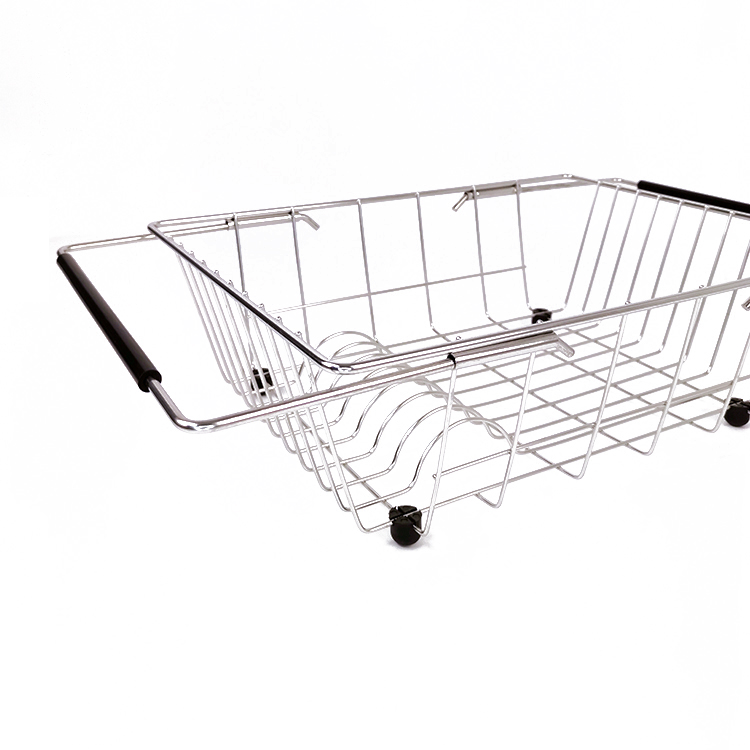 Zhaosheng Hardware - Escurreplatos extensible sobre el fregadero, escurridor de platos de acero inoxidable para cocina