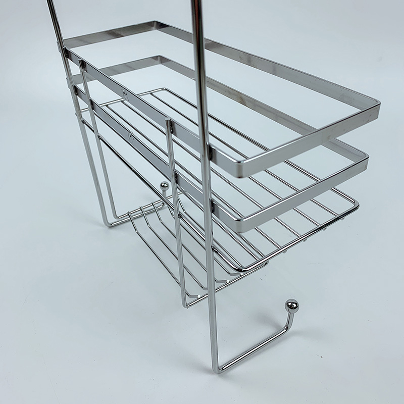 Zhaosheng - Estante de baño con cesta para ducha, almacenamiento colgante de metal de 2 niveles