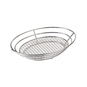 Zhaosheng Hardware - Cesta para servir mesa de comida rápida Cesta para pan ovalada de acero inoxidable