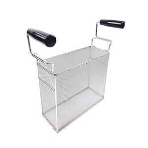 Zhaosheng Hardware - Cesta de inserción de pasta de acero inoxidable con doble asa, cesta rectangular para cocina de pasta eléctrica comercial