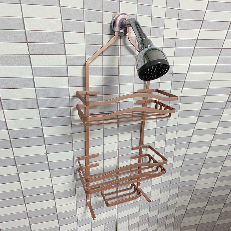 Zhaosheng - Venta al por mayor Carrito de ducha de baño Organizador Cesta de almacenamiento Carrito de ducha de aluminio con ganchos