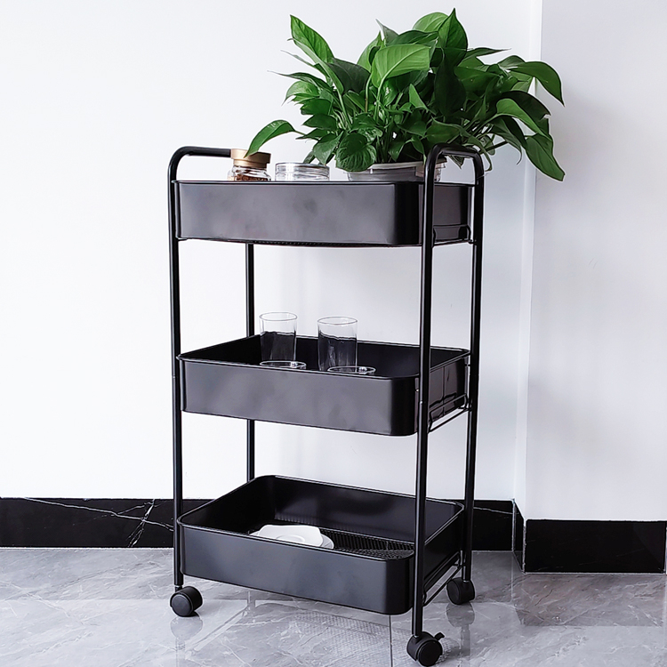 Zhaosheng Hardware - Carro utilitario con ruedas de metal Carro de almacenamiento móvil Carro de arte artesanal para cocina, baño, oficina