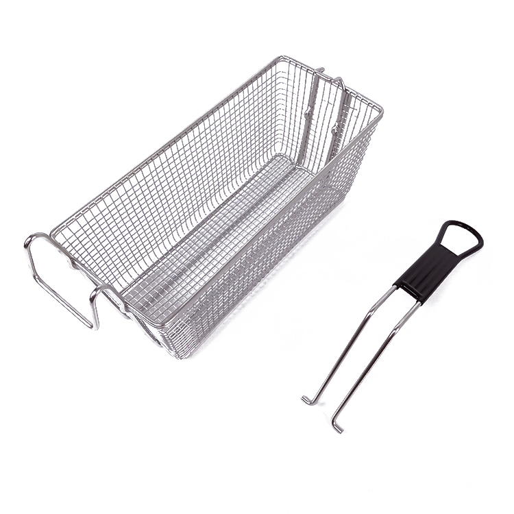 Cesta para freír de 9 galones, cesta para freidora de patatas fritas de acero inoxidable con mango plegable