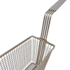Zhaosheng Hardware - Cesta rectangular para freír, niquelada, con mango de PVC gris