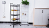 Zhaosheng Hardware - Organizador multiusos de malla para carrito de cocina, estante de almacenamiento de alimentos de 3 niveles