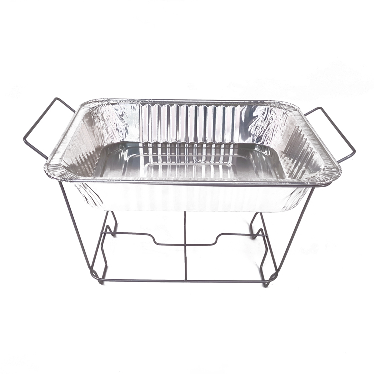Hardware Zhaosheng - 1/2 Rack de roce de alambre desechable de medio tamaño con sartén de aluminio y cuchara