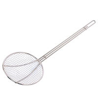 Zhaosheng Hardware - Espumadera para freír redonda de 6 pulgadas, mango largo, cucharón para freidora de acero inoxidable, espumadera para freír francesa