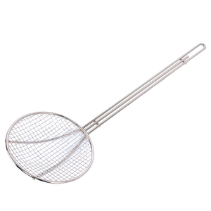Zhaosheng Hardware - Espumadera para freír redonda de 6 pulgadas, mango largo, cucharón para freidora de acero inoxidable, espumadera para freír francesa