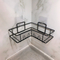 Zhaosheng - estante de baño estantes de almacenamiento de esquina adhesivos negros estantes de baño de esquina montados en la pared