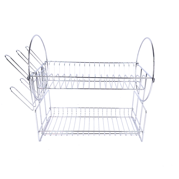 Zhaosheng Hardware - Rejilla para secar platos de 2 capas, escurridor de platos de acero inoxidable