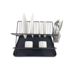 Zhaosheng Hardware - Rejilla para secar platos de 2 niveles, soporte para platos, escurridor de platos plegable de alambre de metal