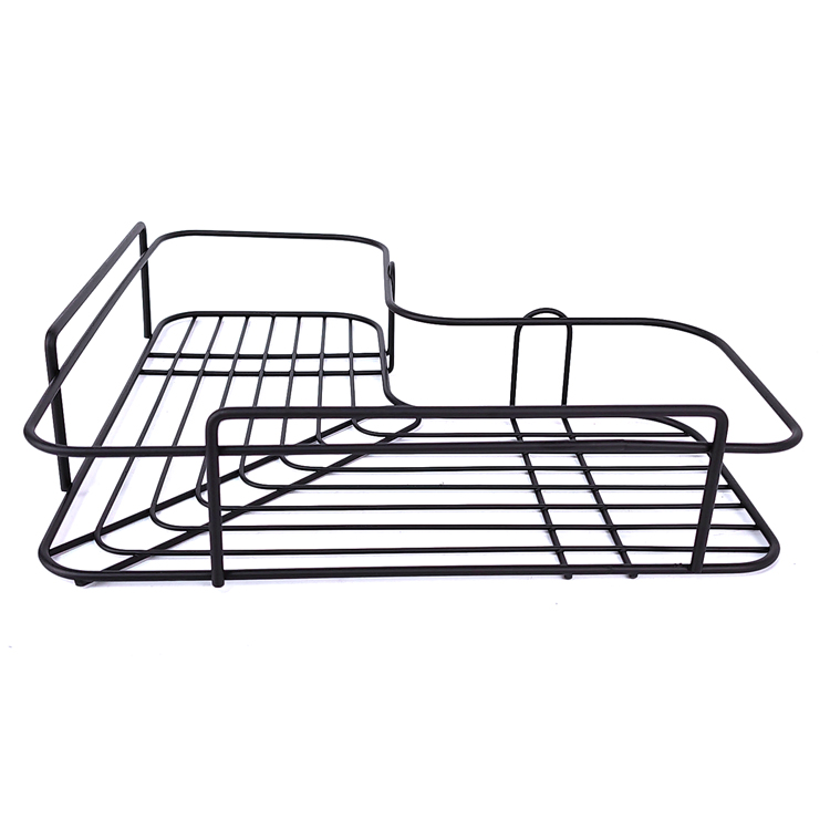 Rejilla grande para secar platos con bandeja de PP/soporte para utensilios y mango de bambú