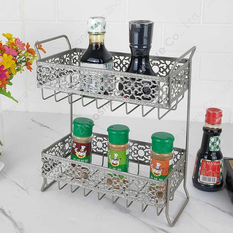 Best Zhaosheng Hardware - Estante de almacenamiento de 2 niveles, organizador de accesorios de ducha para encimera de baño