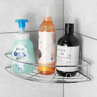 Zhaosheng - Organizador de baño, estante de almacenamiento, sin perforación, estante de ducha, adhesivo, montaje en pared, estante de pared de esquina