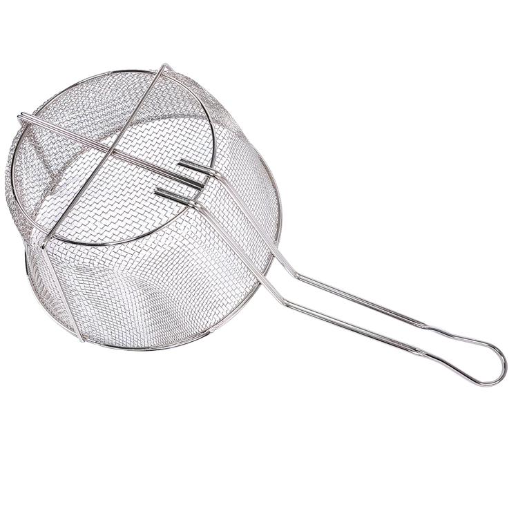 Zhaosheng Hardware - Cesta para sartén profunda, cesta redonda para freír de malla de alambre de metal