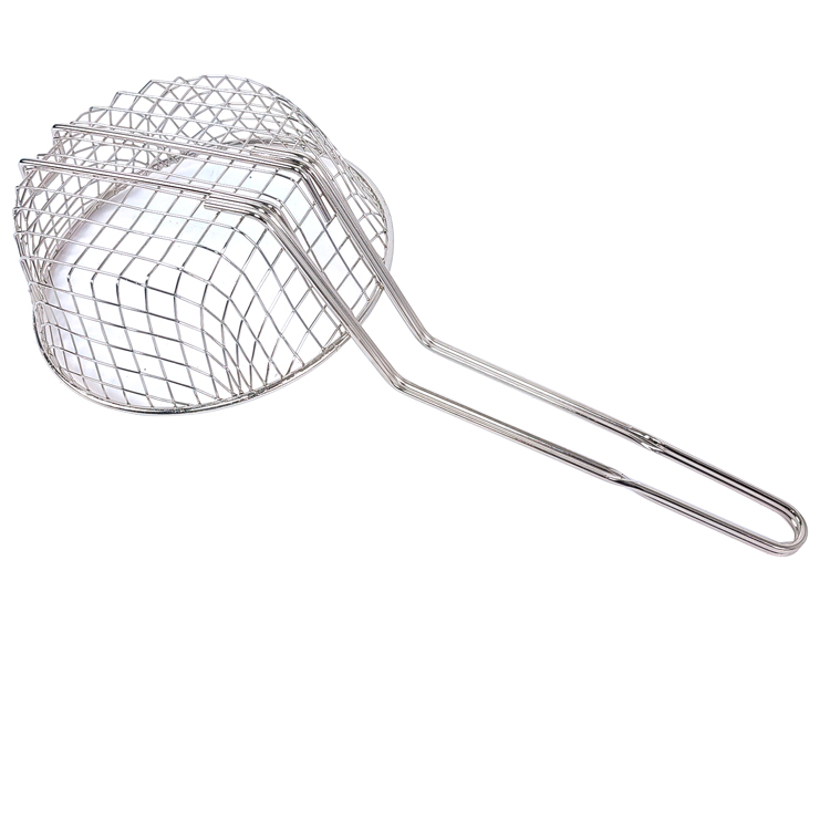 Zhaosheng Hardware - Cesta culinaria de malla gruesa niquelada de 8 'Cesta redonda para freír de alambre