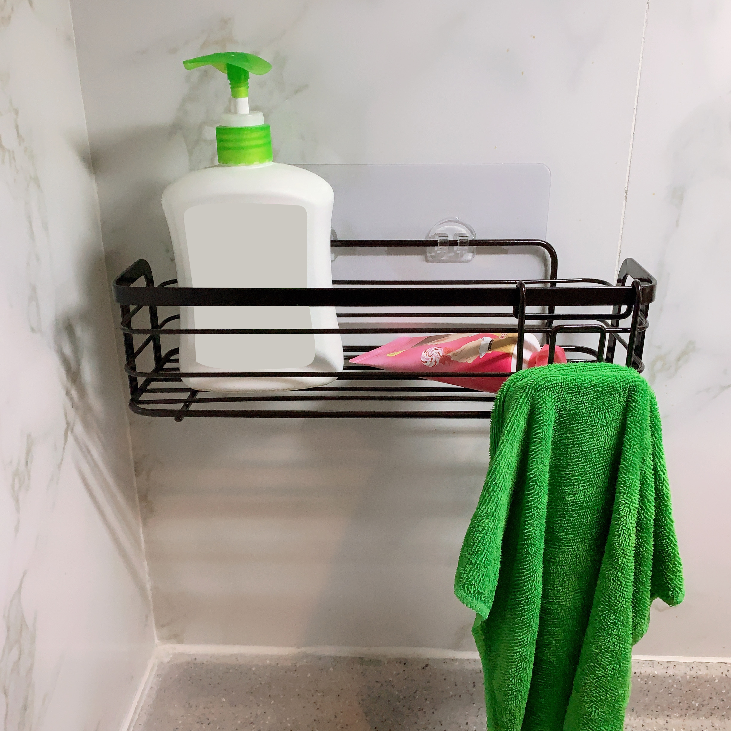 Zhaosheng - Estante de baño sin perforación Estante de baño de Acero Inoxidable Organizador de Almacenamiento de Ducha Negro