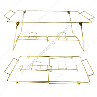 Zhaosheng Hardware - Estante plegable desechable para platos de frotamiento, chapado en oro, para buffet, tamaño completo, soporte para calentador
