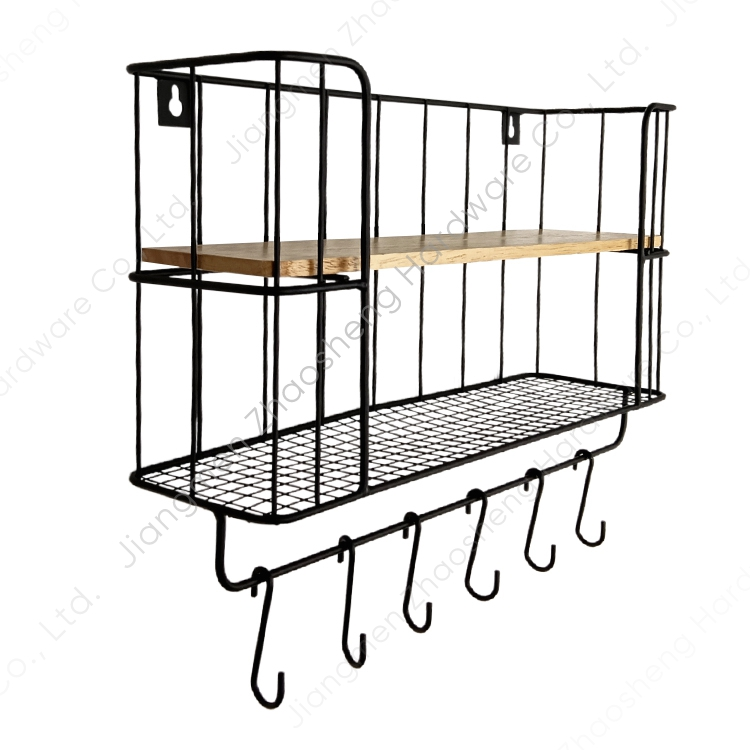 Zhaosheng Hardware - Organizador de suspensión de pared, cesta colgante, puerta, despensa, estante de almacenamiento, estantes flotantes de madera para montaje en pared