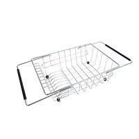 Zhaosheng Hardware - Cesta para fregadero de cocina sobre fregadero, estante para platos expandible